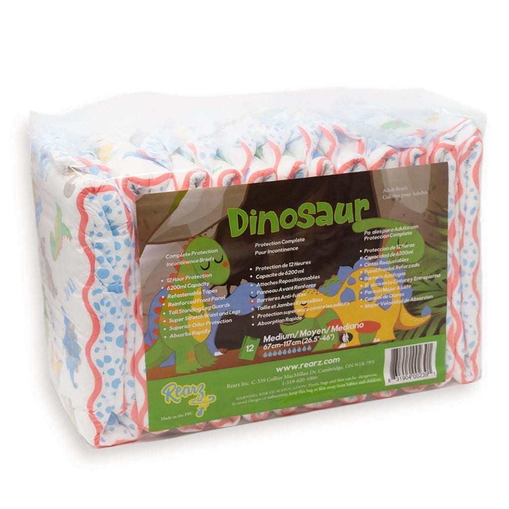 Rearz Dinosaur Elite Adult Nappies Littles Downunder