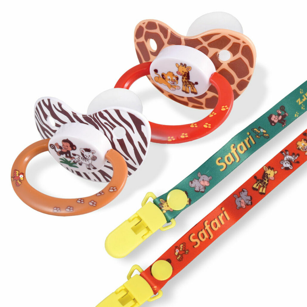 Rearz Safari Pacifier and Clip 2 Pack Littles Downunder