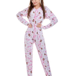 Pink Adult Footed Jammies