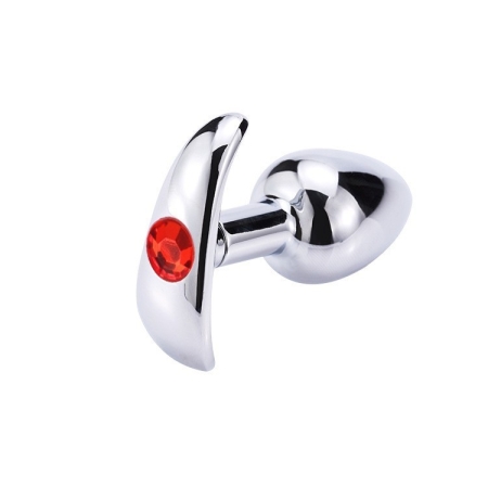 Chrome Butt Plug with Faux Stone