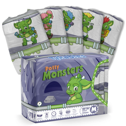 Potty Monsters Adult Nappies