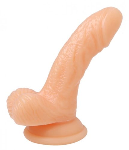 Silicone 4 Inch Realistic Suction Cup Mini Dildo- Flesh