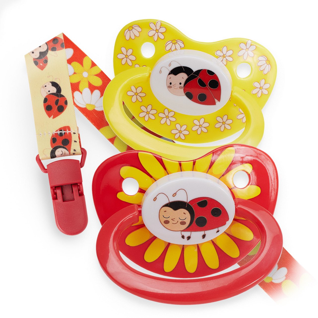 Ladybug Pacifier Set