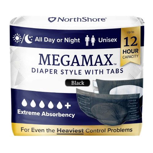 NorthShore MegaMax Black Adult Nappies