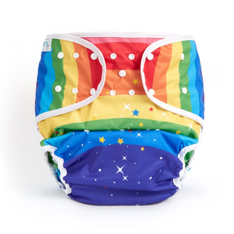 Rainbow Star Adult Diaper Wrap front