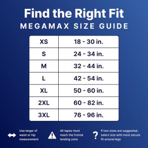 North Shore MegaMax Size chart
