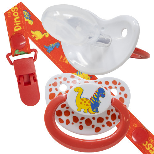 Dino Pals Red Size 8 Adult Pacifier